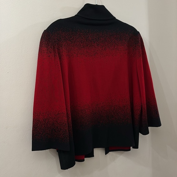 Ming Wang Black and Red Knit Cardigan - XL - single button closure - 3/4 sleeve - Picture 5 of 5